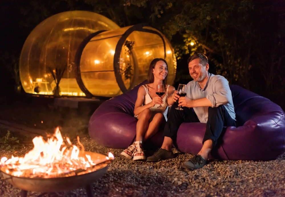 sleeping in a bubble tent